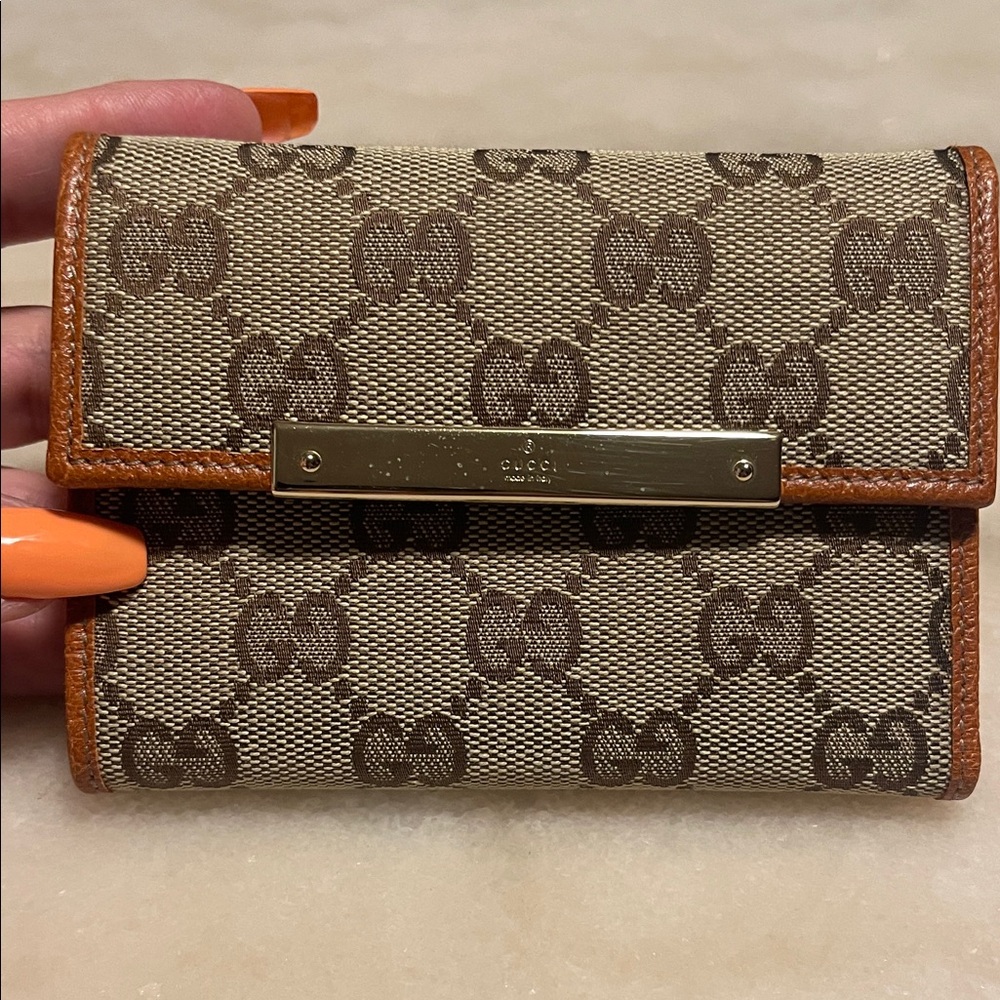 🔥Sale Gucci Beige and Brown Monogram Wallet